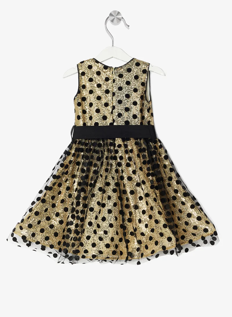 Little Golden Apple Polka Dot Dress