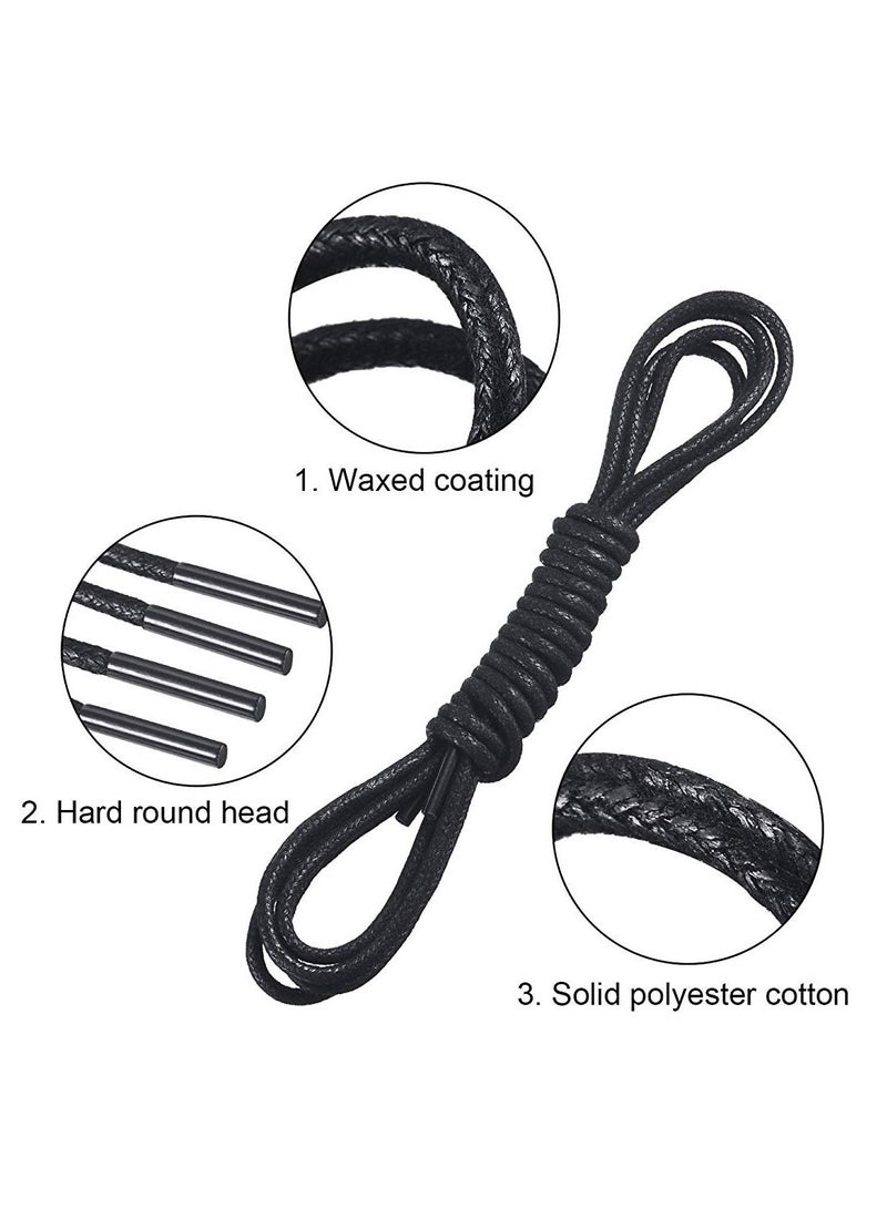 3 pair Round Waxed Shoelace for  Boots Leather Shoe - Image 2