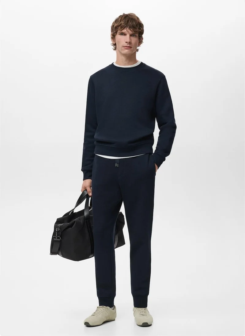 Mango Man  Cotton joggers with elastic waist for Men | Best Price UAE