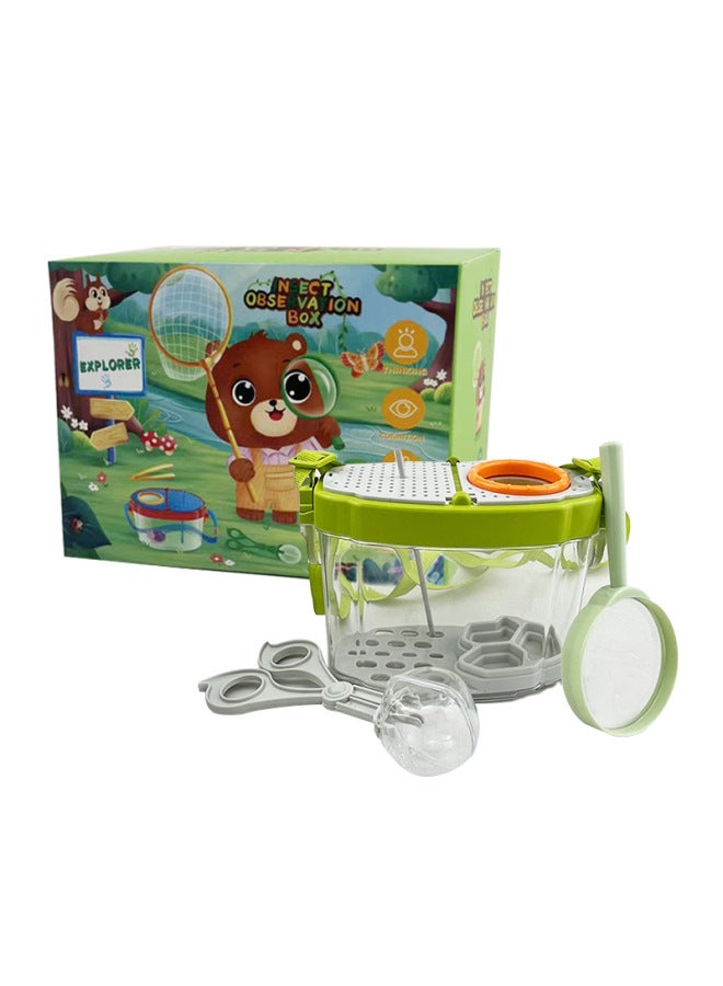 Children's Educational Outdoor Toy Large Magnifying Glass Insect Catcher Collector Caterpillar Observation Box Transparent-Color:Meet The Jungle (Limited Time Benefit) - Image 2
