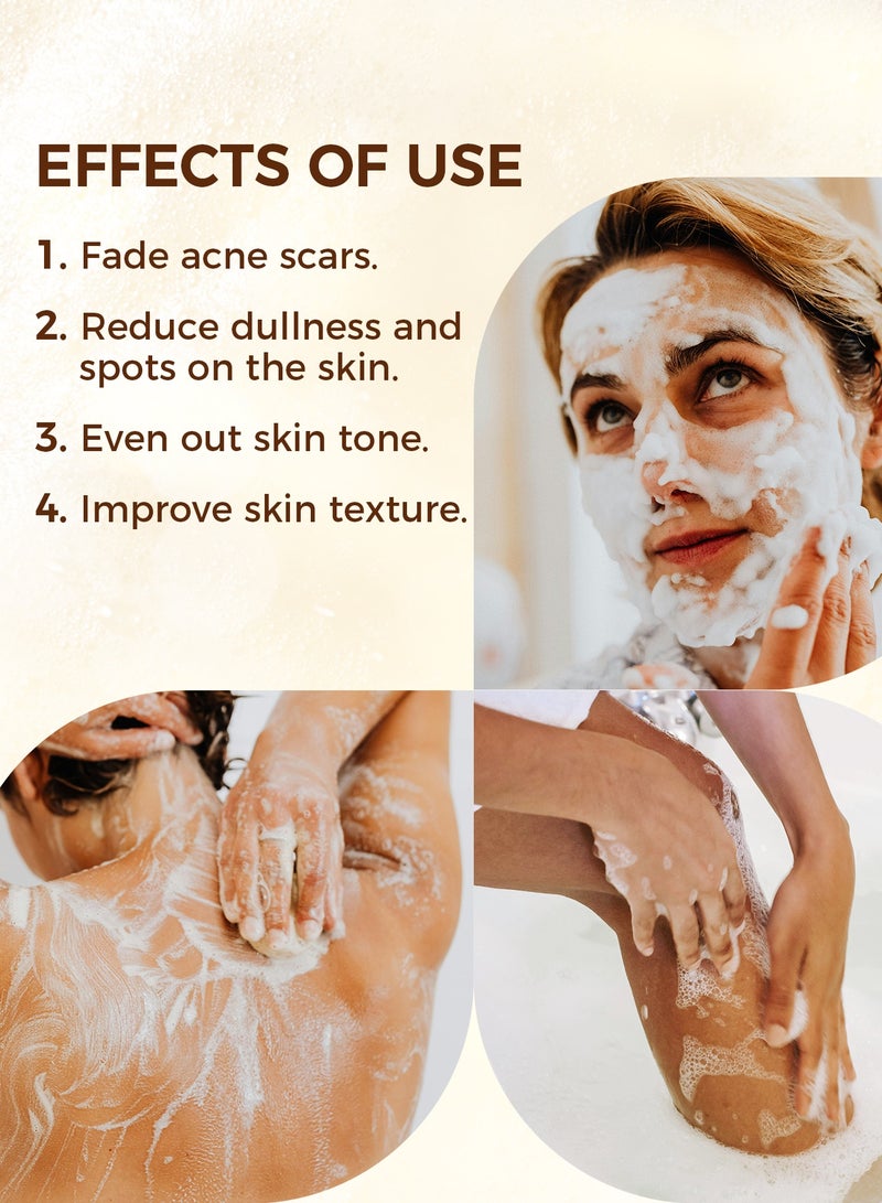 OUKEYA Turmeric Kojic Acid Soap -With Vitamin C, E, Shea Butter and Hyaluronic Acid Brightening and Antioxidant Protection for All Skin Types - Image 5