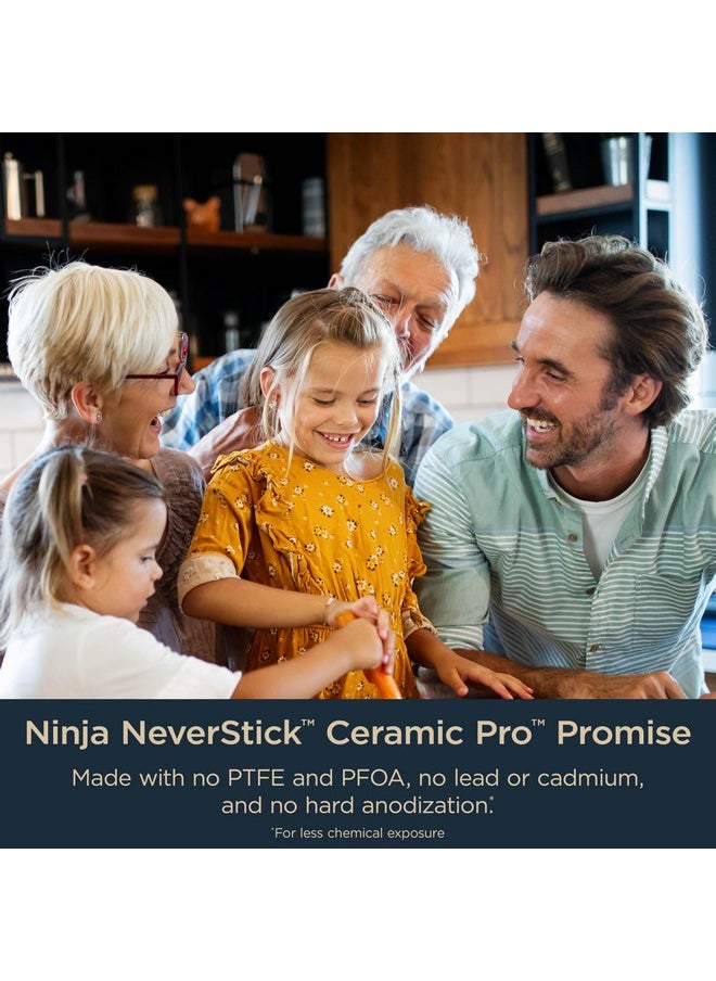 Ninja Ninja Ceramic Pro 8" Fry Pan, Non-Stick Pan, PTFE Free, Ceramic Coated, Stainless Steel Handle, Stove to Oven Safe to 660°F, All Stovetops & Induction Compatible, Midnight Blue, CW30020MM  - Image 3