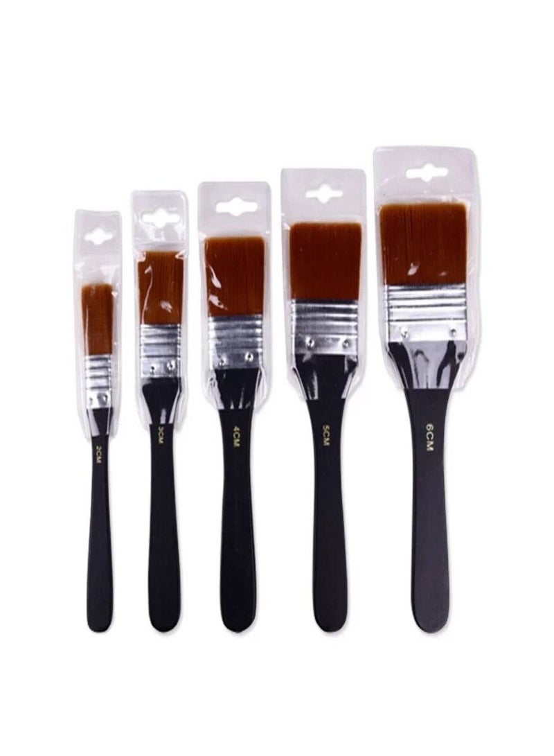 طقم فرش مسطحة من سمارت مكون من 5 قطع للالوان المائية والزيتية والاكريليك - Image 4