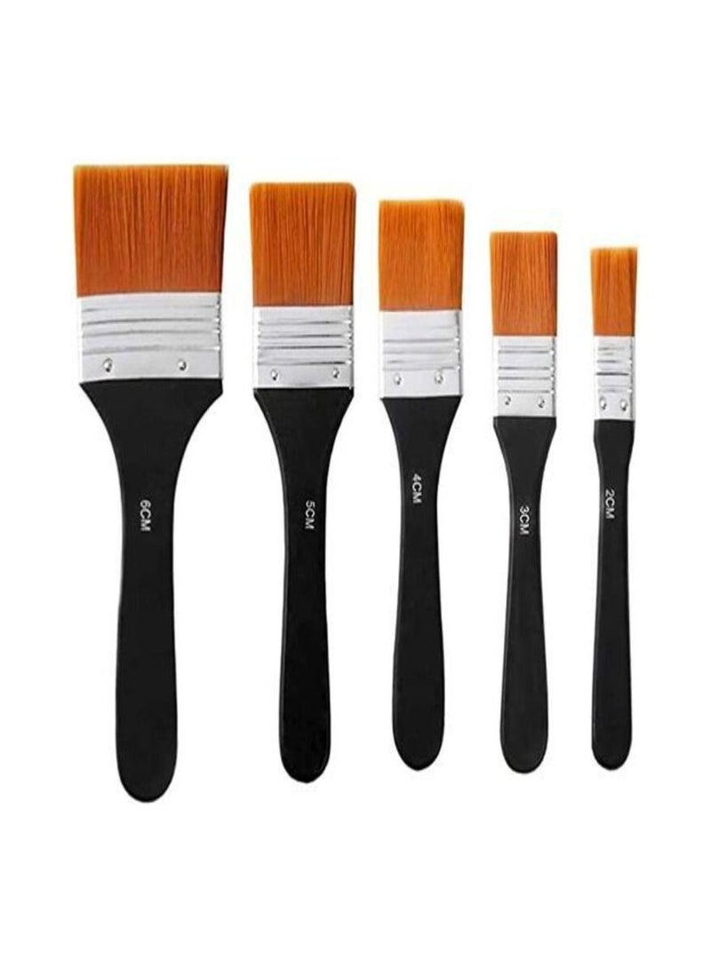 طقم فرش مسطحة من سمارت مكون من 5 قطع للالوان المائية والزيتية والاكريليك - Image 1