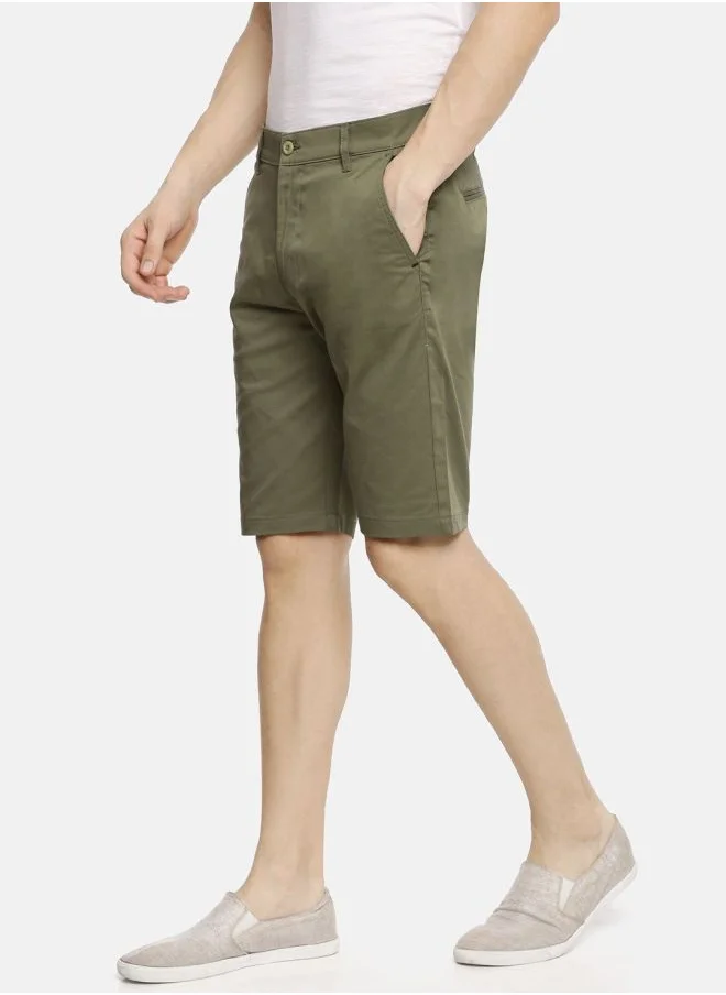 The Indian Garage Co Men Slim Fit Solid Mid-Rise Woven Shorts