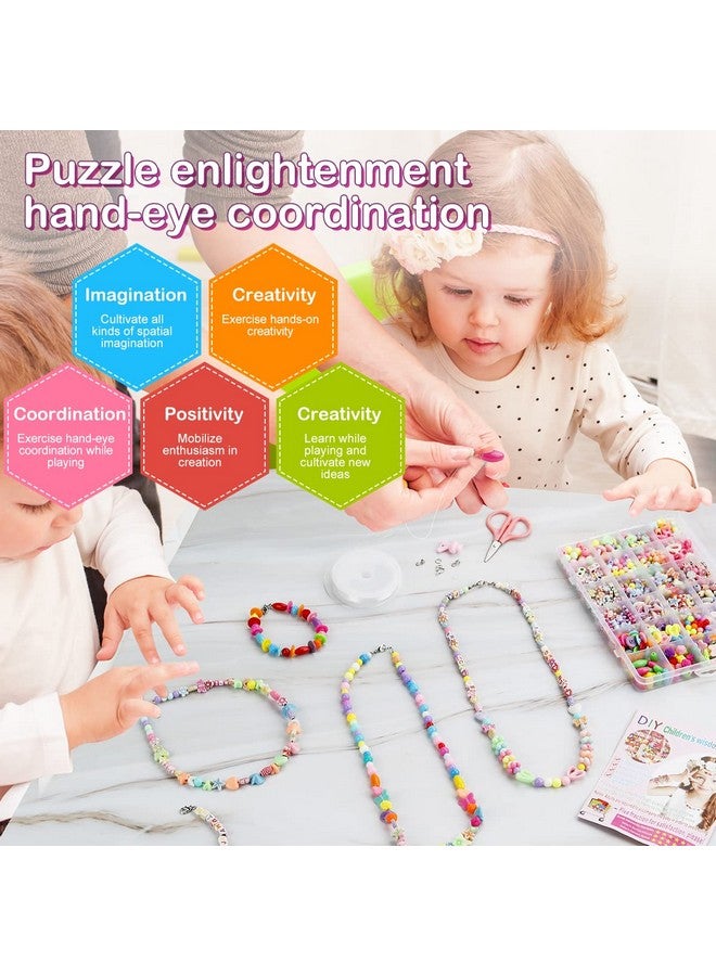 إليكتومانيا مجموعة صنع أساور إليكتومانيا، 600 قطعة، مجموعة صنع أساور للبنات، مجموعة صنع مجوهرات، أنواع وأشكال مختلفة من خرز الأكريليك الملون للأطفال فوق سن ثلاث سنوات، متعددة الاستخدامات - Image 3