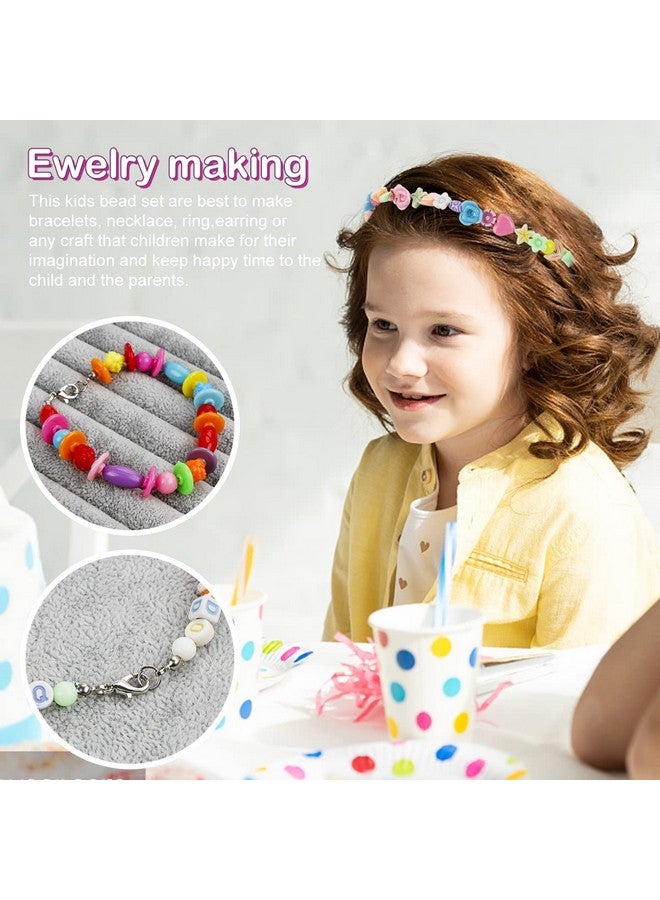 إليكتومانيا مجموعة صنع أساور إليكتومانيا، 600 قطعة، مجموعة صنع أساور للبنات، مجموعة صنع مجوهرات، أنواع وأشكال مختلفة من خرز الأكريليك الملون للأطفال فوق سن ثلاث سنوات، متعددة الاستخدامات - Image 2