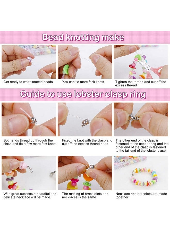 إليكتومانيا مجموعة صنع أساور إليكتومانيا، 600 قطعة، مجموعة صنع أساور للبنات، مجموعة صنع مجوهرات، أنواع وأشكال مختلفة من خرز الأكريليك الملون للأطفال فوق سن ثلاث سنوات، متعددة الاستخدامات - Image 5