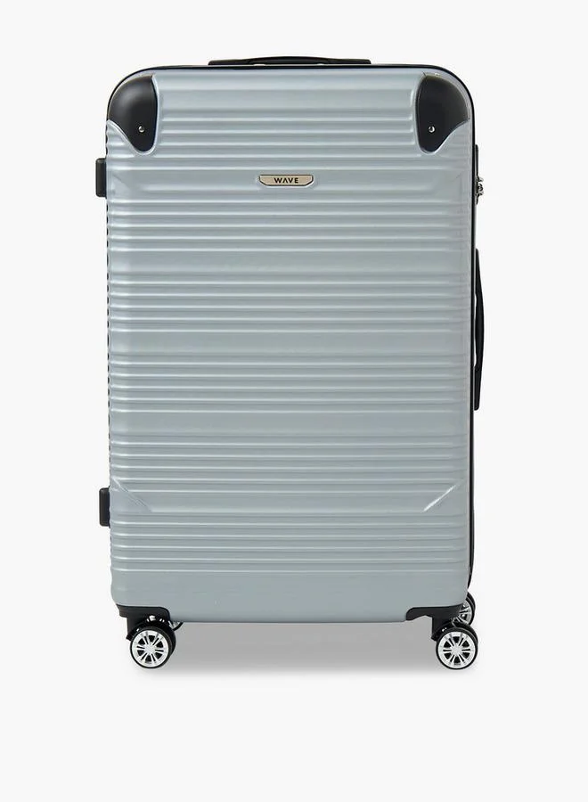 Wave Textured Hardcase Luggage Trolley With Retractable Handle - 24 Inches Check-In Bag