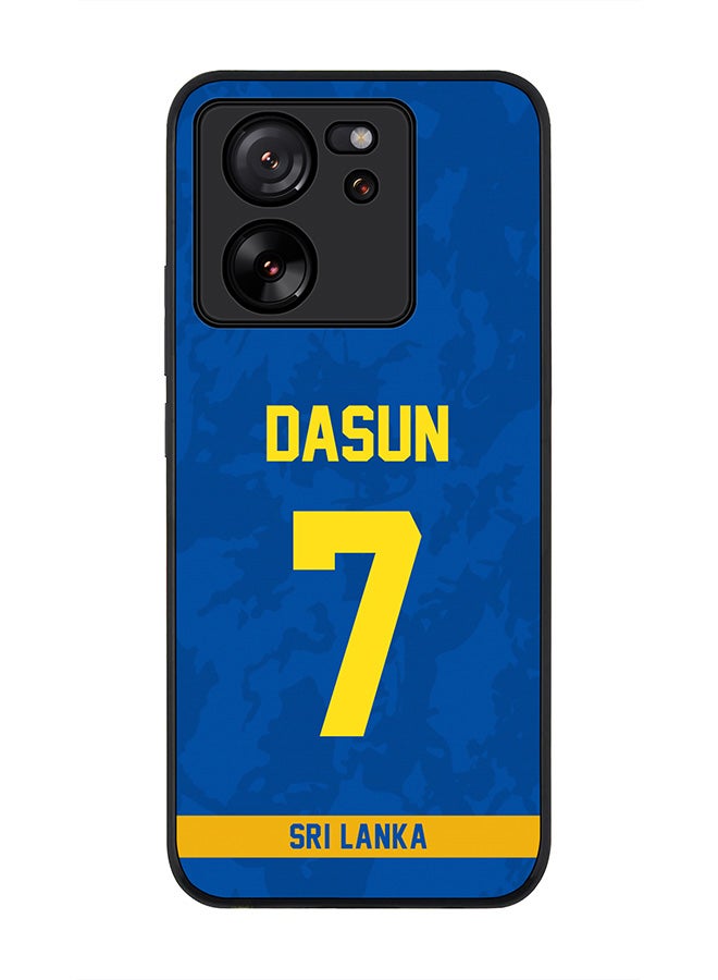 Stylizedd Rugged Black Edge case for Xiaomi 13T / Xiaomi 13T Pro,Slim fit Flexible Cover - Team Sri lanka Dasun Shanaka, Jersey No 7 - Image 1