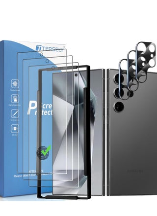 [3+3 Pack] 9H Tempered Glass Screen Protector for Samsung Galaxy S24 Ultra 5G, with Installation Alignment Frame Support Fingerprint Unlock Anti-Scratch Film Screen Protector - pzsku/ZB6C5041B25A1AB38175AZ/45/_/1735268399/85045571-a965-419e-b3e3-b5bd2fa21154