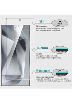 Tersely [3+3 Pack] 9H Tempered Glass Screen Protector for Samsung Galaxy S24 Ultra 5G, with Installation Alignment Frame Support Fingerprint Unlock Anti-Scratch Film Screen Protector  - Image 4
