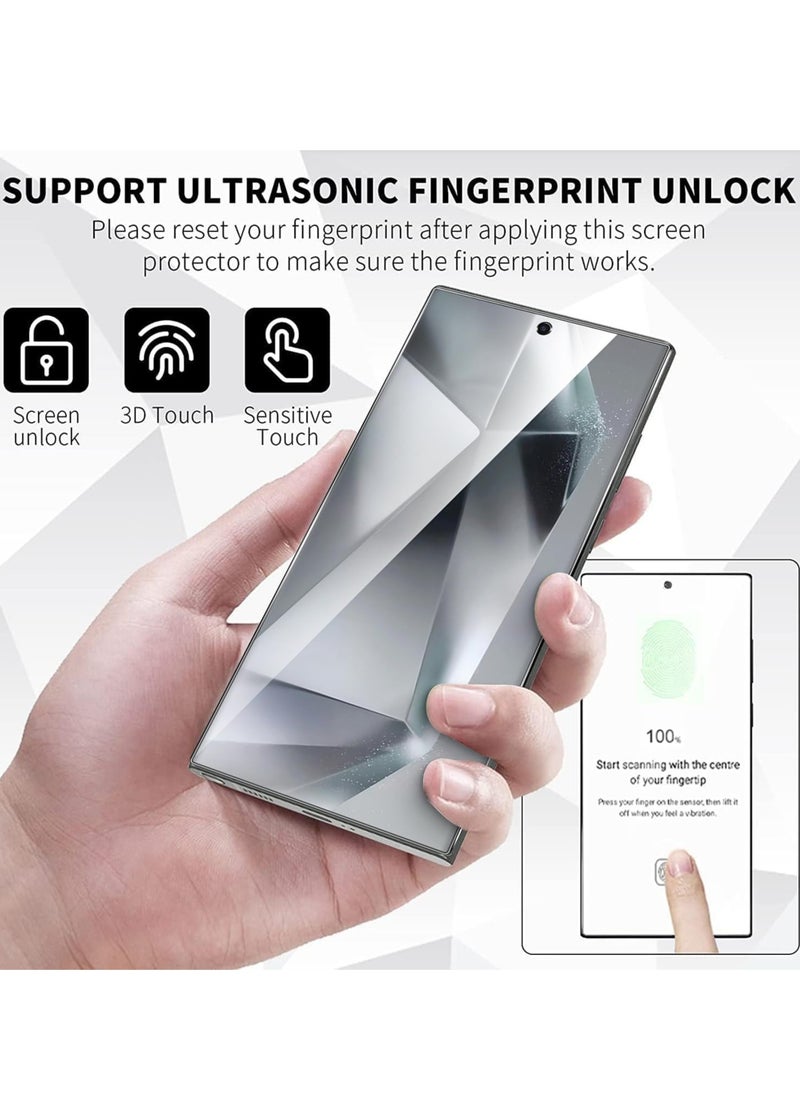 Tersely - [3+3 Pack] 9H Tempered Glass Screen Protector for Samsung Galaxy S24 Ultra 5G, with Installation Alignment Frame Support Fingerprint Unlock Anti-Scratch Film Screen Protector - Image 1