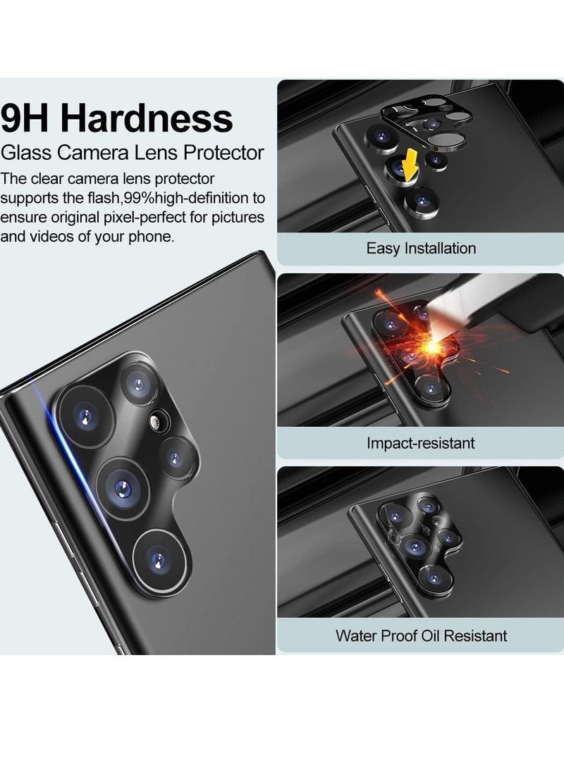 Tersely - [3+3 Pack] 9H Tempered Glass Screen Protector for Samsung Galaxy S24 Ultra 5G, with Installation Alignment Frame Support Fingerprint Unlock Anti-Scratch Film Screen Protector - Image 1