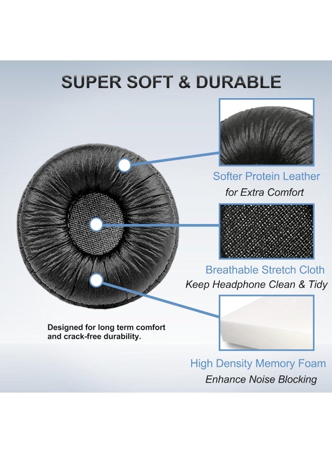 شابية وسائد أذن بديلة لسماعات الرأس سوني، وسائد أذن متوافقة مع سماعات الرأس سوني MDR- ZX100 ZX110 ZX110NC WH-CH500 CH520 CH510 V150 V250 V200 JBL Tune 450BT 500BT 510BT 660NC وسائد أذن 70 مم (عبوة من قطعتين) - Image 4