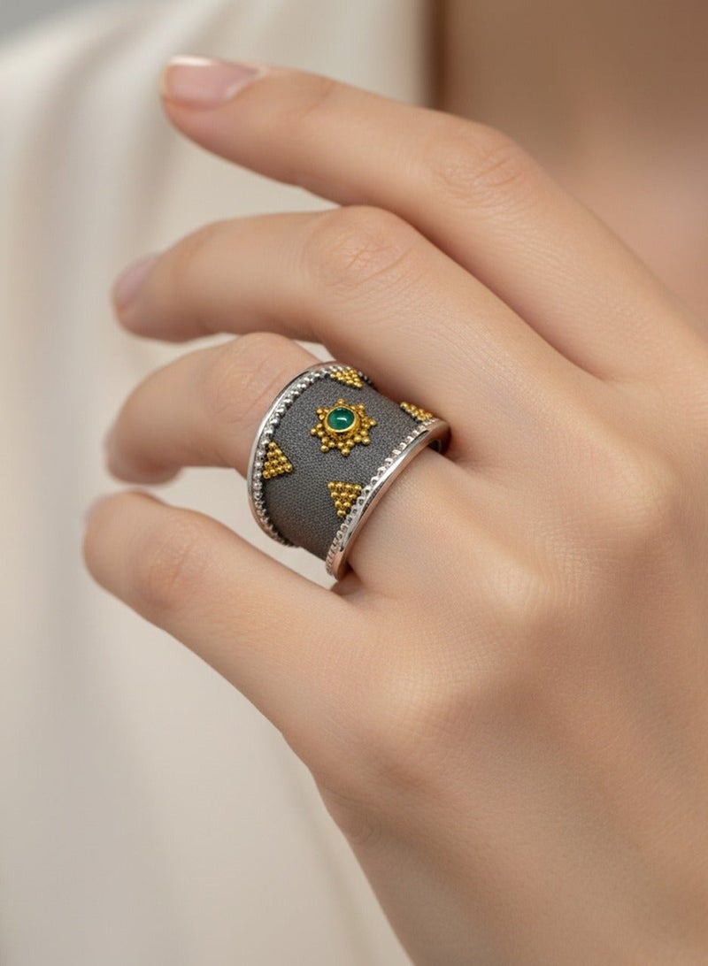 بي تي سي إيلا - خاتم فضة مطلي بالذهب (SIL0493) - Image 1