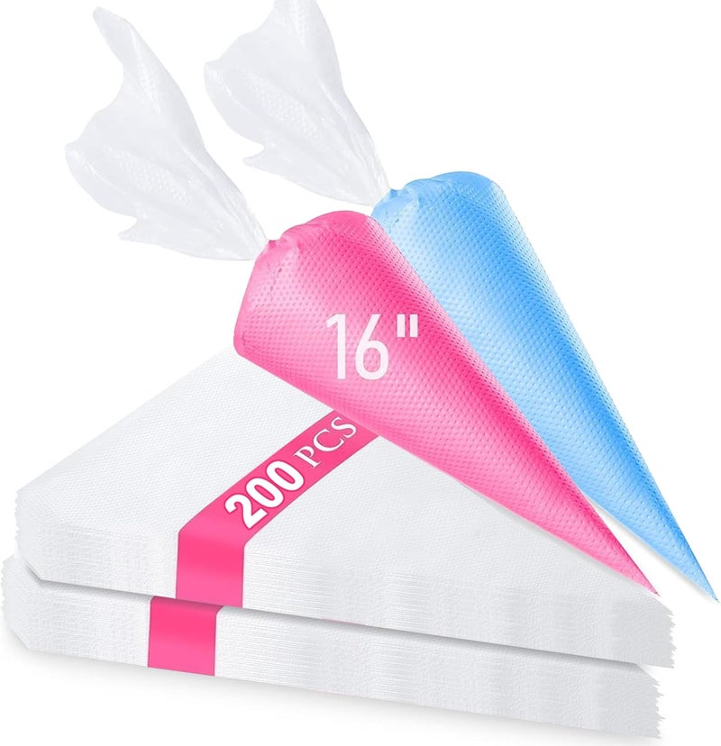 Tamodan 200Pcs 16 Inch Piping Bags Disposable, Durable Extra Large Pastry Bags for Cake Decorating, Bulk Piping bag, Pipping bags for Baking and Icing - Image 1