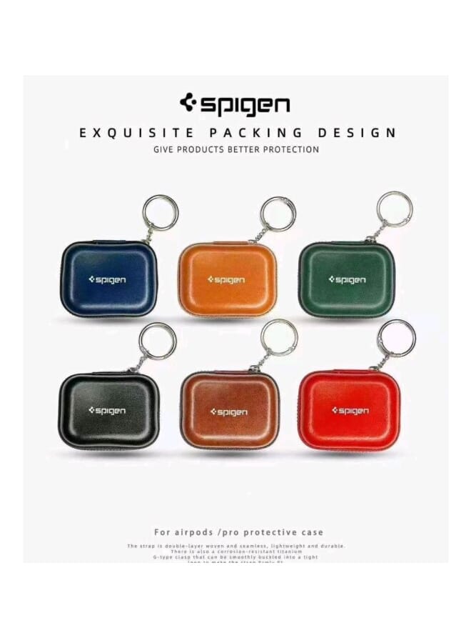 Spigen Universel Leather Case Cover For AirPods Pro Matte Black - Image 2
