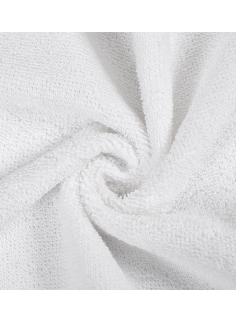 AURIO طقم مناشف يد قطنية فاخرة مكون من 4 قطع 100% – مناشف فاخرة فائقة النعومة وذات قدرة امتصاص عالية للحمام والسبا وغرف الضيوف – قماش تيري سميك مع حافة دابي أنيقة – مناشف بيضاء متعددة الاستخدامات - Image 3