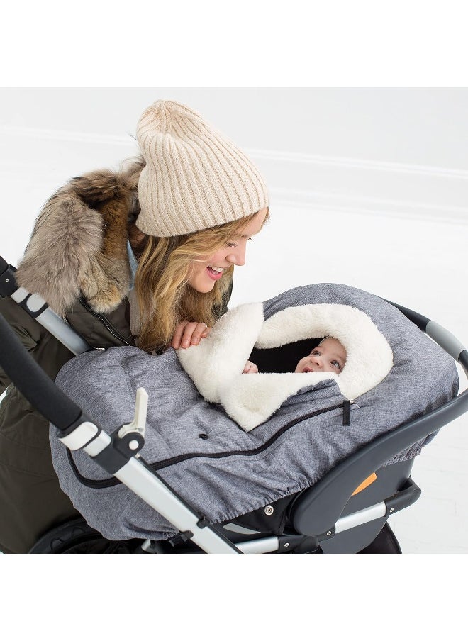 Skip Hop Skip Hop Stroll & Go Plush Fleece Infant And Baby Automotive Winter Car Seat Cover Heather Grey - Universal Fit  - Image 2
