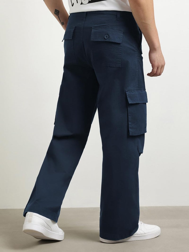 NOBERO Men's Navy Cargo Pants - Multi-Pocket Outdoor Wear - Image 4