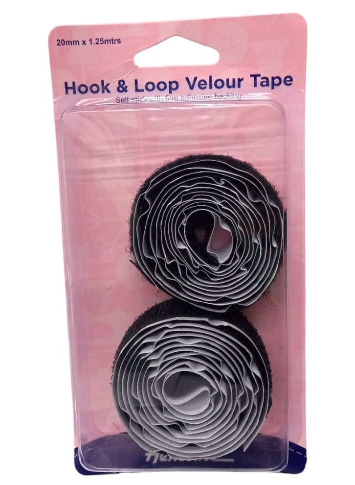 Hemline 1.25 Meter Hook and Loop Velour Tape Self Stick With Adhesive Backing 20 Millimeter - Image 2
