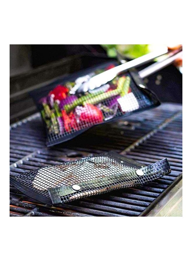 Barbecue Heat Resistant Non-Stick Grilling Mesh BBQ Baking Bag Black 42 x 2 x 28cm - Image 5