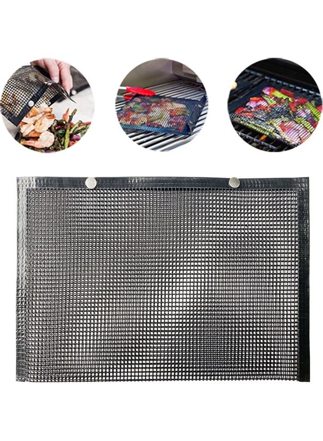 Barbecue Heat Resistant Non-Stick Grilling Mesh BBQ Baking Bag Black 42 x 2 x 28cm - Image 1