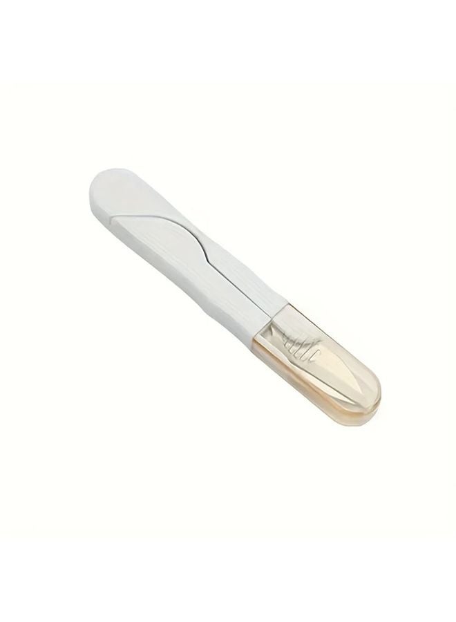 White Portable Safety Sewing Scissors U Shaped Thread Snips Embroidery Craft Tool - Image 1