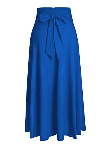 RANPHEE Ariel Costume Women Adult Long Blue Skirts 2025 Faldas de Mujer Elegantes Cute High Waisted Maxi Pleated A Line Circle Skirt with Slit XL 1X - Image 3