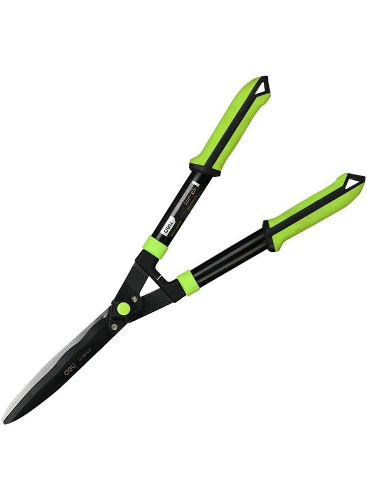Deli 26.5-Inch Hedge Shear - Professional Carbon Steel Blades with Adjustable Tightness - Green Heavy Duty Garden Shears - Image 1