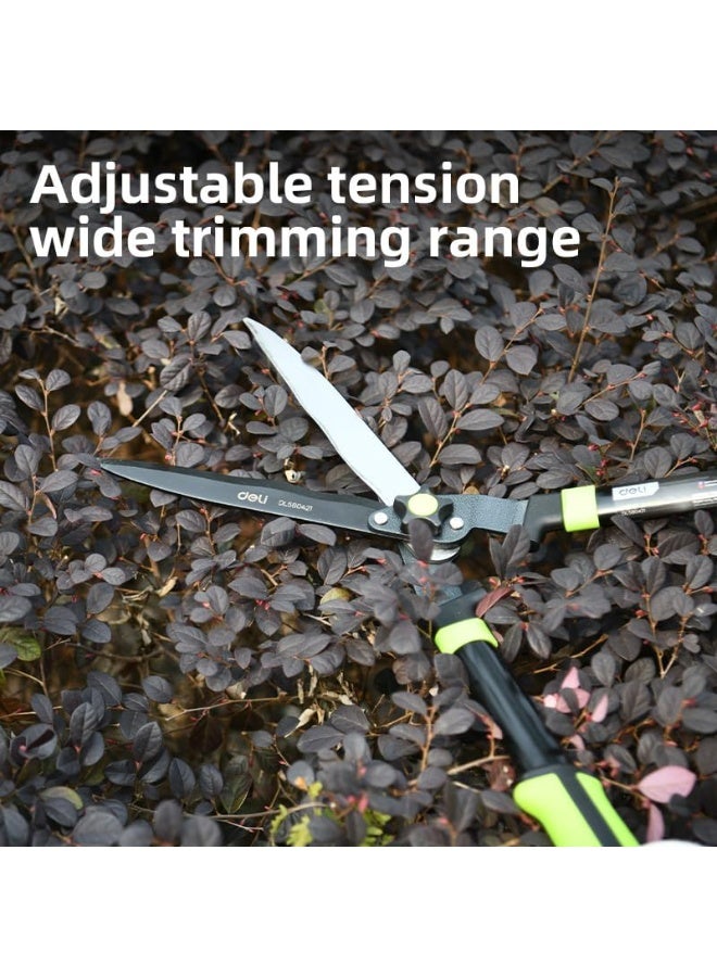 Deli 26.5-Inch Hedge Shear - Professional Carbon Steel Blades with Adjustable Tightness - Green Heavy Duty Garden Shears - Image 5