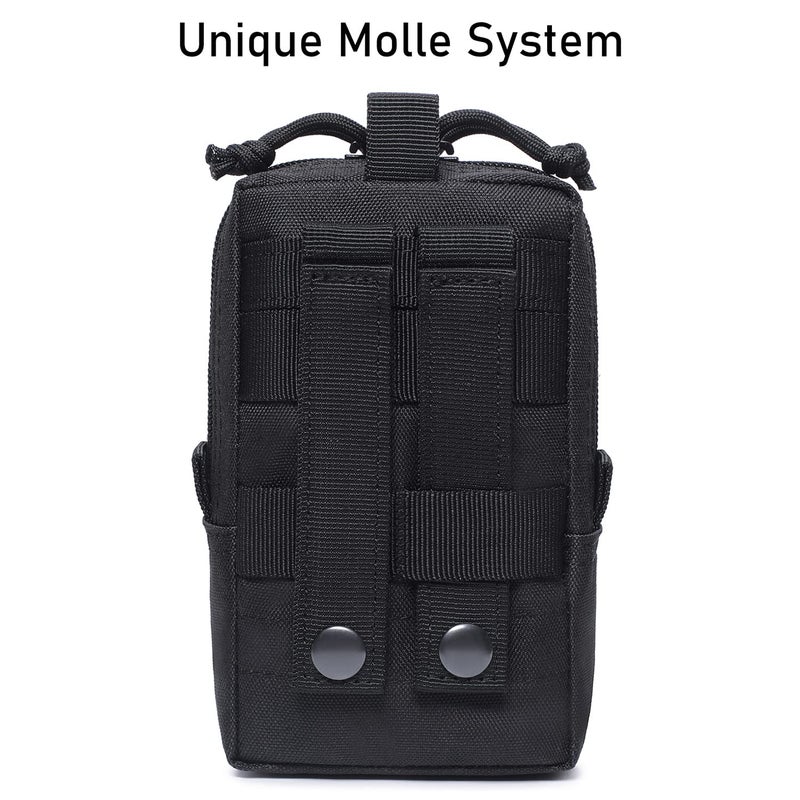 Atwilltap Tactical Molle EDC Pouch Cellphone Pouch Holder Utility Gadget Organizer Bag (Black) - Image 2