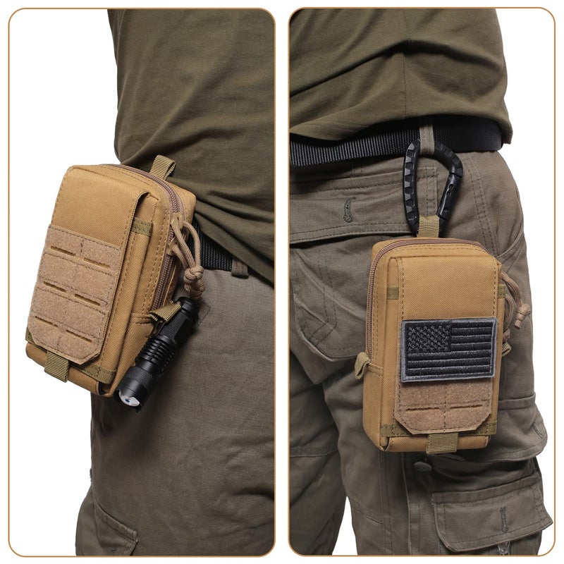 Atwilltap Tactical Molle EDC Pouch Cellphone Pouch Holder Utility Gadget Organizer Bag (Black) - Image 5