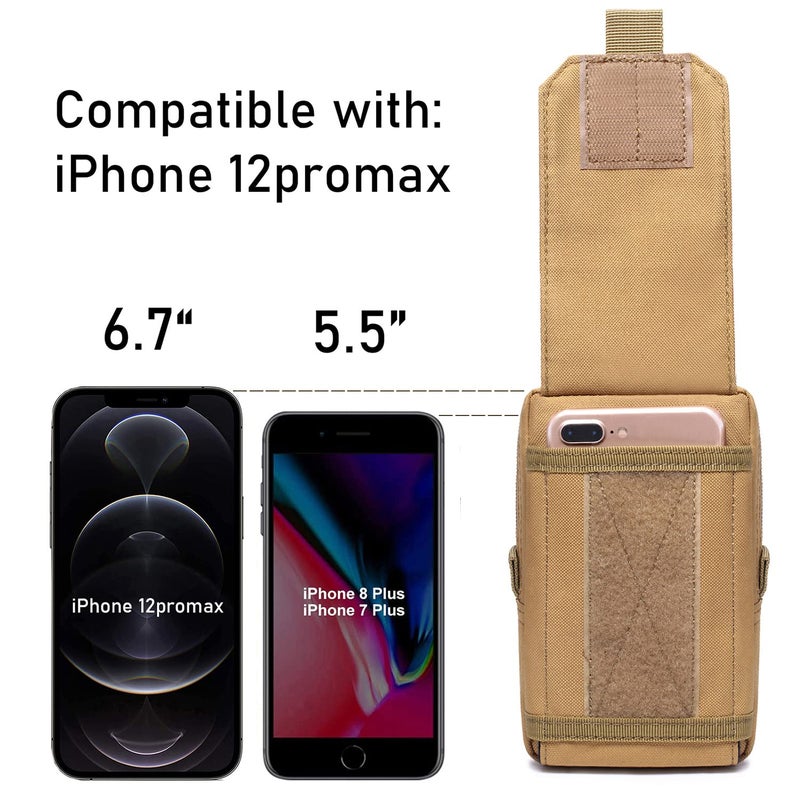 Atwilltap Tactical Molle EDC Pouch Cellphone Pouch Holder Utility Gadget Organizer Bag (Black) - Image 4