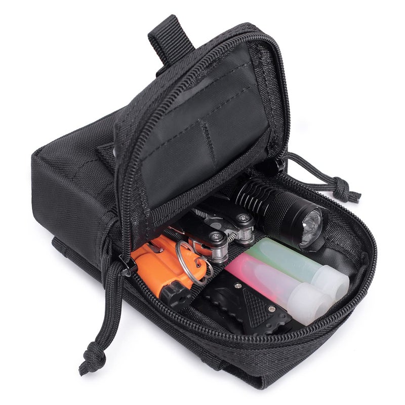 Atwilltap Tactical Molle EDC Pouch Cellphone Pouch Holder Utility Gadget Organizer Bag (Black) - Image 3