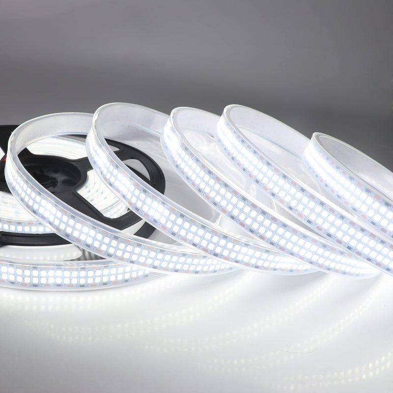 LEDENET LED Strip Lights Cold White 6500K 16.4ft Double Row 2835 SMD 2400LEDs DC 12V Daylight Bright LED Tape Light Flexible Dimmable Ribbon Lamp 5M Waterproof IP67 Outdoor Lighting Decor - Image 2