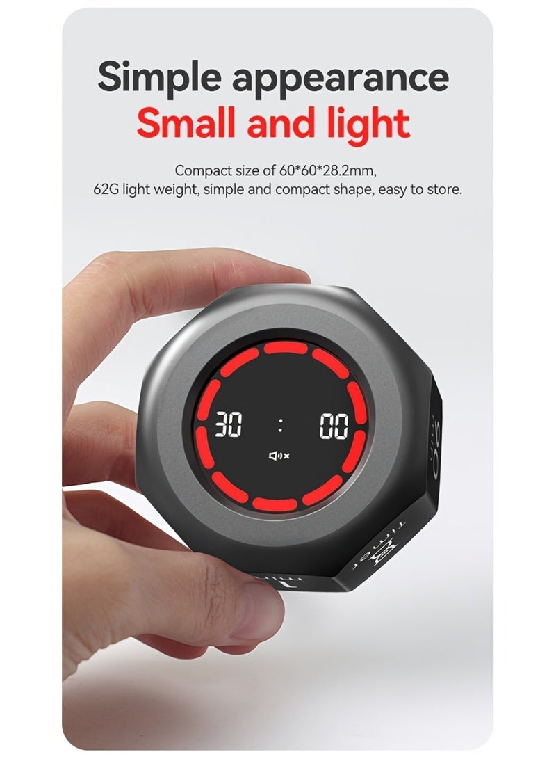 Yalla Pick Gravity Sensing Flip Timer, 7 Preset Countdown Times 1-90 Min Visual Progress Bar, Rechargeable Study Timer for Focus, Kitchen Cooking, Student Time Management Gift - Image 5