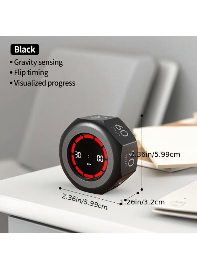 Yalla Pick Gravity Sensing Flip Timer, 7 Preset Countdown Times 1-90 Min Visual Progress Bar, Rechargeable Study Timer for Focus, Kitchen Cooking, Student Time Management Gift - Image 2