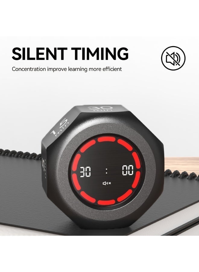 Yalla Pick Gravity Sensing Flip Timer, 7 Preset Countdown Times 1-90 Min Visual Progress Bar, Rechargeable Study Timer for Focus, Kitchen Cooking, Student Time Management Gift - Image 3