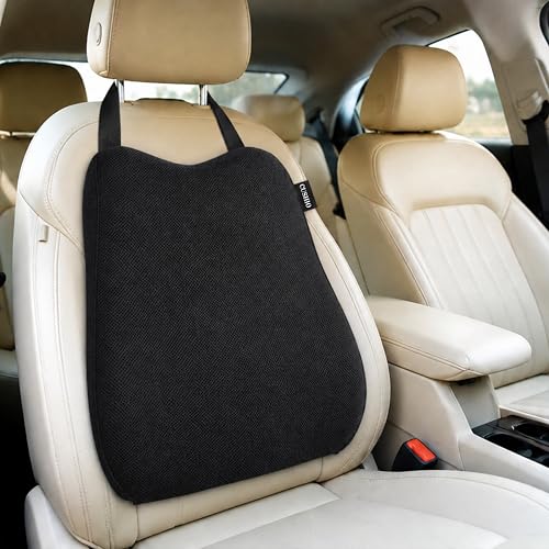 CUSHIO Memory Foam Car Seat Cushion for Back Support, Ergonomic Lumbar Support for Car Seat & Office Chair, Car Back Support Cushion, Chair Cushion for Pain Relief & Posture (Black) - Image 1