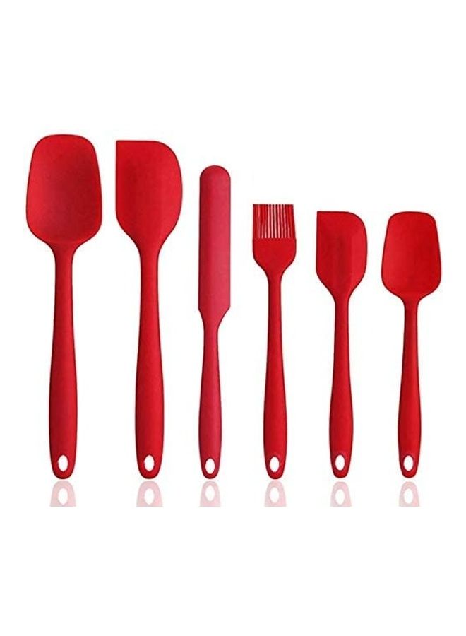 NIBEMINENT 6-Piece Cooking Utensils Set Red One Size - Image 1