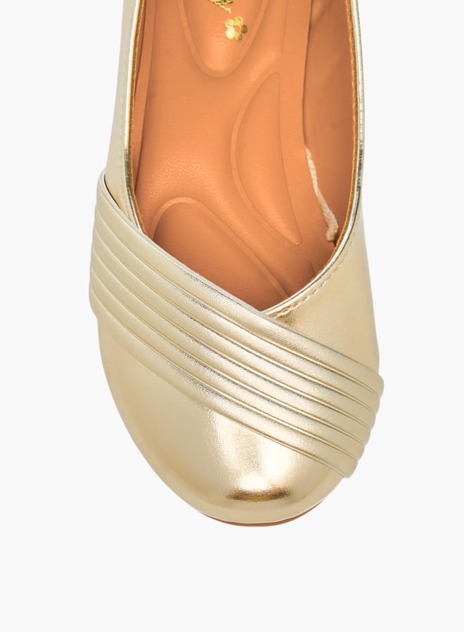 Little Missy Girls Solid Slip-On Ballerina Shoes - Image 4