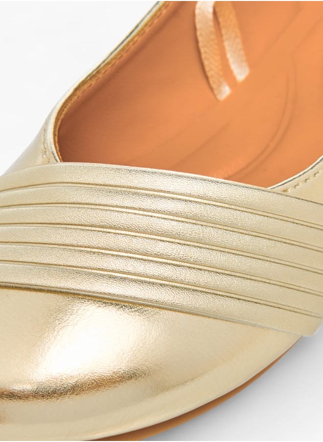 Little Missy Girls Solid Slip-On Ballerina Shoes  - Image 5
