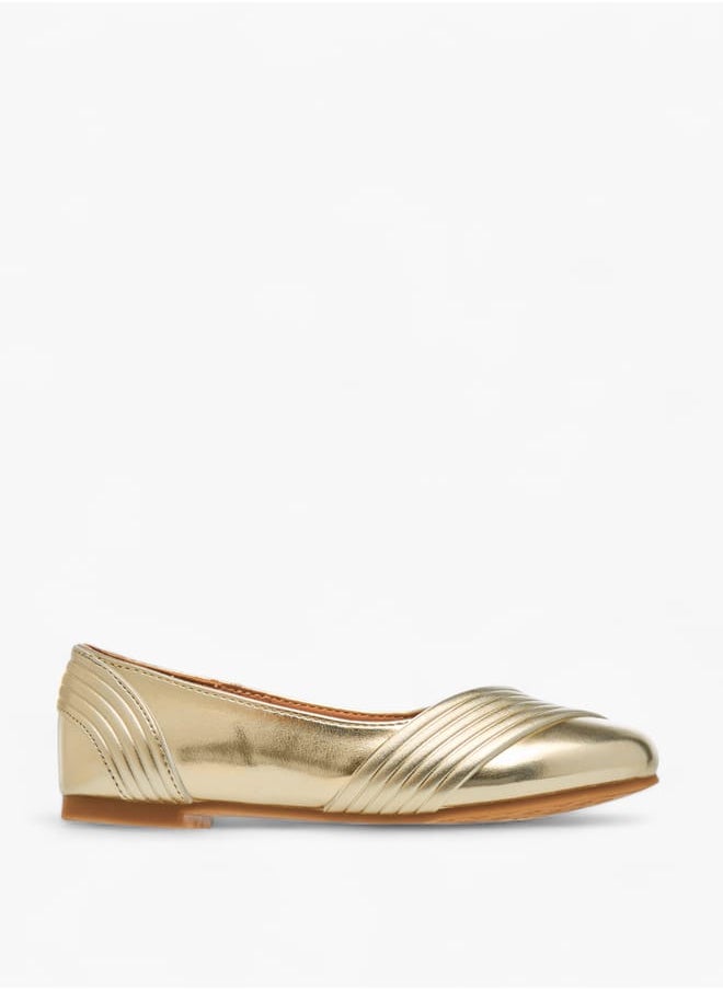Little Missy Girls Solid Slip-On Ballerina Shoes  - Image 3