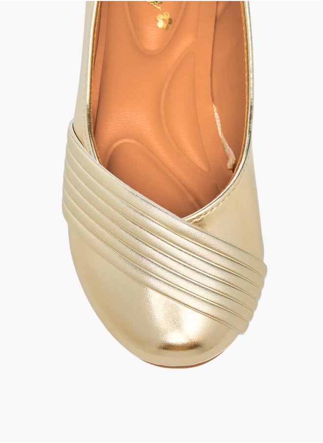 Little Missy Girls Solid Slip-On Ballerina Shoes  - Image 4