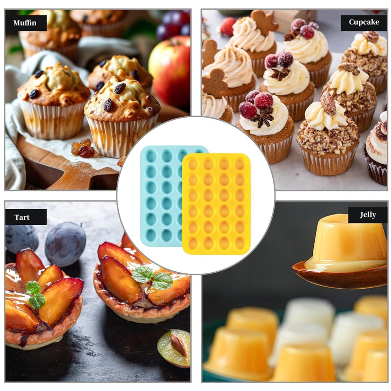 VRUIFA 2PCS Silicone Mini Muffin Pan, 24 Cups Nonstick Mini Cupcake Pan for Baking, BPA Free and Dishwasher Safe, Great for Making Muffin Cakes, Tart, Bread and Egg Bites - Image 4
