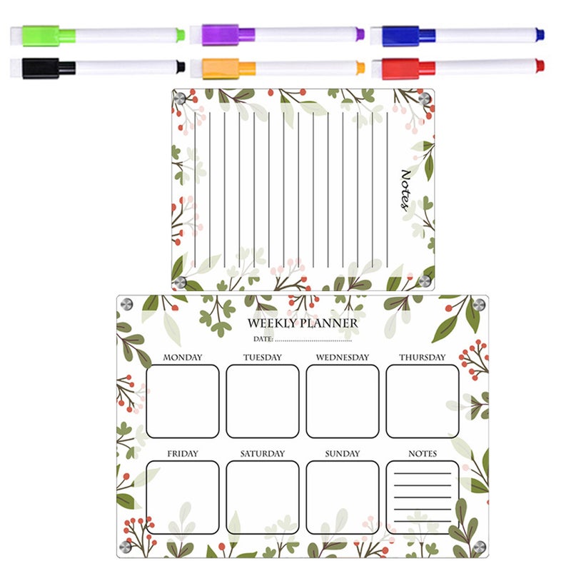1 of Flower Board Weekly Planner Board Kitchen Board Erasable Board - Image 3