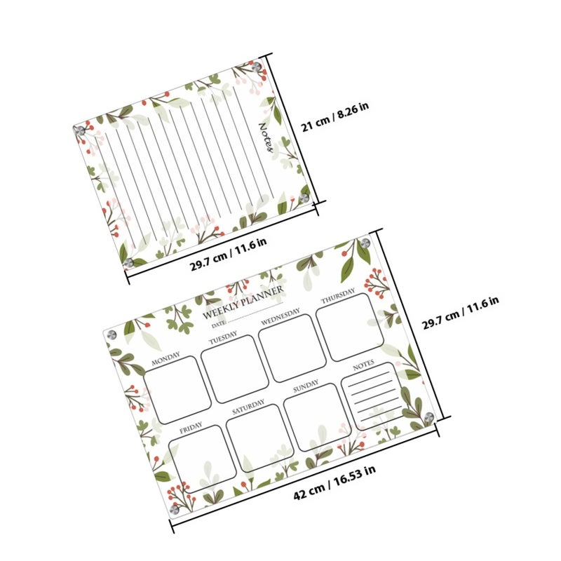 1 of Flower Board Weekly Planner Board Kitchen Board Erasable Board - Image 2