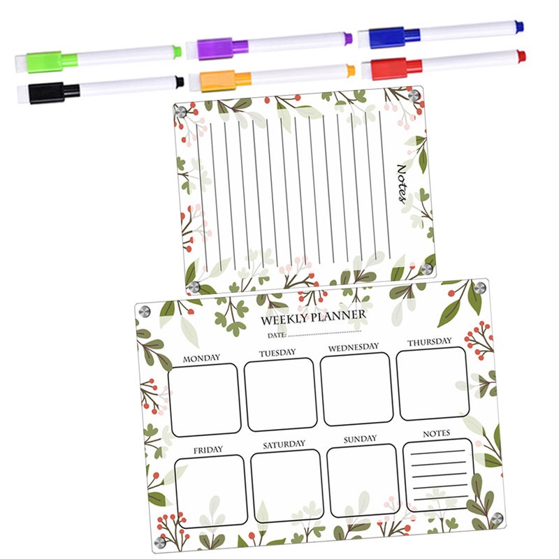 1 of Flower Board Weekly Planner Board Kitchen Board Erasable Board - Image 1